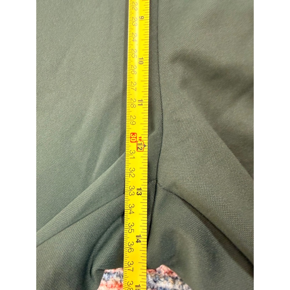 Athleta Tempo Mid Rise Wide Leg Track Pant Elm Green Sporty Side Stripe Med Tall - Picture 6 of 11